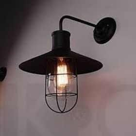 Dylight Retro Metal Kafesli Siyah Dekoratif Duvar Aplik