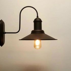 Dylight Retro Metal Kuğu Aplik Siyah Dekoratif Rustik Aplik