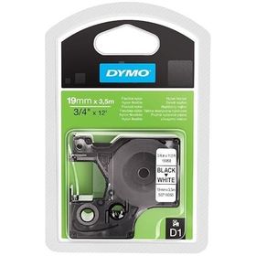Dymo 16958 Siyah-Beyaz 19 mmx3.5 m Esnek Naylon Şerit