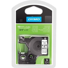 Dymo 16958 Siyah-Beyaz 19 mmx3.5 m Esnek Naylon Şerit