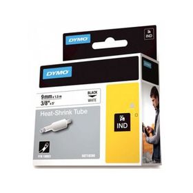 Dymo 18053 Beyaz Siyah 9 mm x 1.5 mt Rhinopro Isıyla Küçülen Şerit