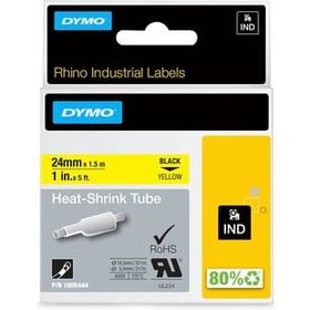 Dymo 18058 RhinoPRO 19 mm x 1.5 mt Sarı Siyah Isıyla Küçülen Şerit