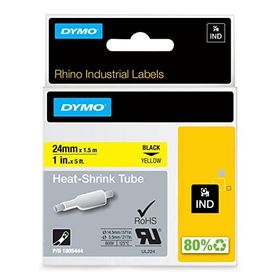 Dymo 18058 RhinoPRO 19 mm x 1.5 mt Sarı Siyah Isıyla Küçülen Şerit