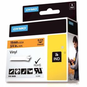 Dymo 18436 Rhino Pro Turuncu Siyah 19 mm x 5.5 mt Vinil Şerit
