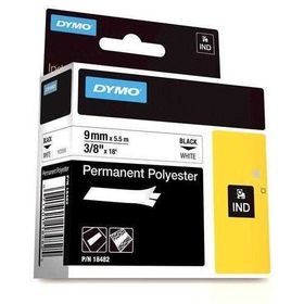 Dymo 18482 Rhino Pro Beyaz Siyah 9 mm x 5.5 mt Polyester Şerit
