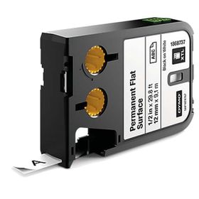 Dymo 1868737 XTL 12 mm 9.1 mt Beyaz-Siyah Düz Yüzey Sabit Polyester Şerit