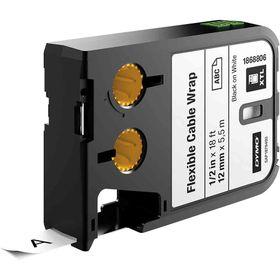 Dymo 1868806 Beyaz-Siyah 12x5.5 m Naylon Kablo Etiketi