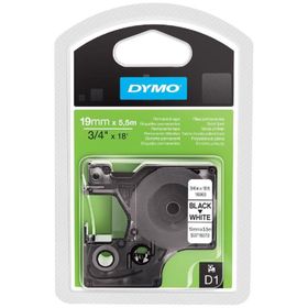 Dymo 19x5.5 m Permanent Poly Siyah Beyaz Yüksek Performans Stickt