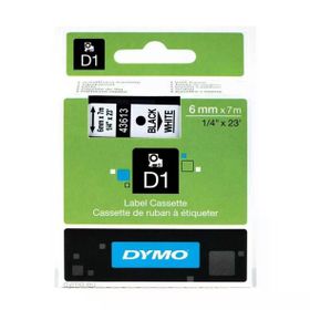 Dymo 43613 Beyaz-Siyah D1 6 mm x 7 m Muadil Yedek Şerit