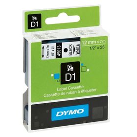Dymo 45013 12 mm x 7 m Siyah-Beyaz Plastik Etiket