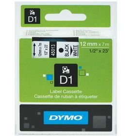 Dymo 45013 12 mm x 7 m Siyah-Beyaz Plastik Etiket