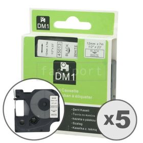 Dymo 45013 12x7 Beyaz Siyah Yedek Şerit