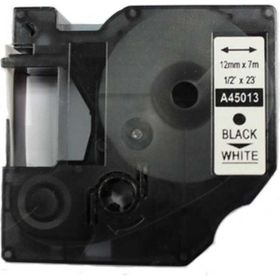 Dymo 45013 Beyaz-Siyah D1 12 mm x 7 m Muadil Yedek Şerit