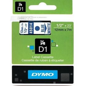 Dymo 45014 Beyaz Mavi 12 mm x 7 m D1 Yedek Şerit