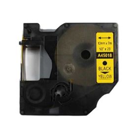 Dymo 45018 Sarı-Siyah D1 12 mm x 7 m Muadil Yedek Şerit