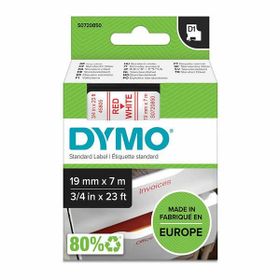 Dymo 45805 19 mm 7 mt Standart Beyaz Üzerine Kırmızı D1 Şerit