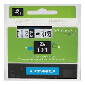 Dymo 53713 24 mm 7 mt Standart Beyaz Üzerine Siyah D1 Şerit