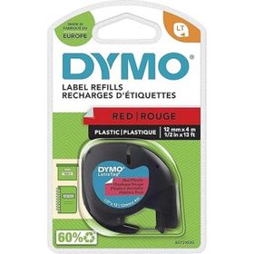 Dymo 59424 Letratag 12 mm x 4 mt Plastik Kırmızı Şerit