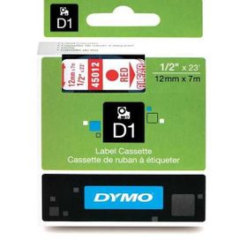 Dymo 720520-45012 D1 Şeffaf-Kırmızı 12x7 m Şerit