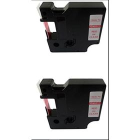 Dymo 720520-45012 D1 Şeffaf-Kırmızı 12x7 m Şerit