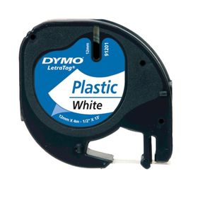 Dymo 91201 59422 Letratag Plastik 12 mm x 4 mt Beyaz Şerit