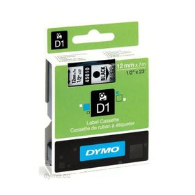 Dymo D1 45010 Şeffaf-Siyah 12mm x 7m Yedek Şerit