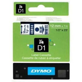 Dymo D1 45014 Beyaz-Mavi 12mm x 7m Şerit