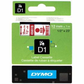 Dymo D1 45015 Beyaz-Kırmızı 12 mm 7 m Yedek Şerit