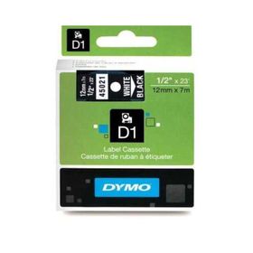 Dymo D1 45021 Siyah-Beyaz 12mm x 7m Yedek Şerit