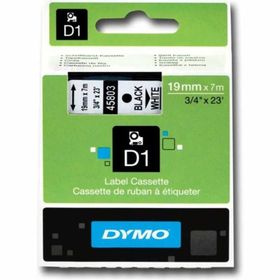 Dymo D1 45803 19 mm 7 mt Beyaz-Siyah Yedek Şerit