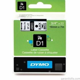 Dymo D1 45803 Beyaz-Siyah 19mm x 7m Yedek Şerit