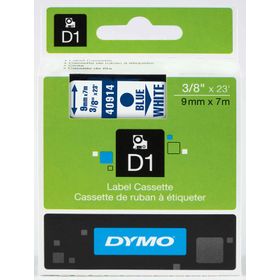 Dymo D1 720690 40914 9 mm 7 mt Beyaz Mavi Yedek Şerit