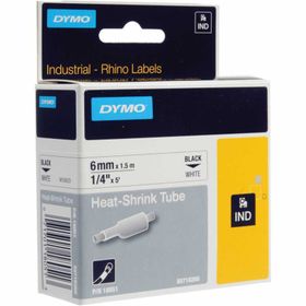 Dymo Rhinopro 18051 Beyaz-Siyah 6mm x 1.5m Polyester Şerit