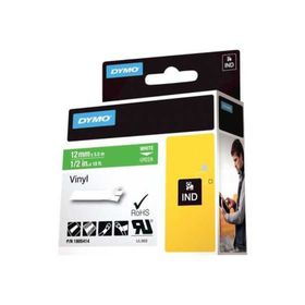 Dymo RhinoPro 1805414 Yeşil-Beyaz 12 mm 5.5 mt Renkli Vinil Şerit