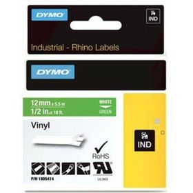 Dymo RhinoPro 1805414 Yeşil-Beyaz 12 mm 5.5 mt Renkli Vinil Şerit