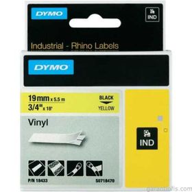 Dymo Rhinopro 18433 Sarı Siyah 19 mm 5.5 mt Renkli Vinil Şerit