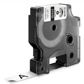 Dymo Rhinopro 18444 Beyaz-Siyah 12 mm x 5.5 m Renkli Vinil Şerit