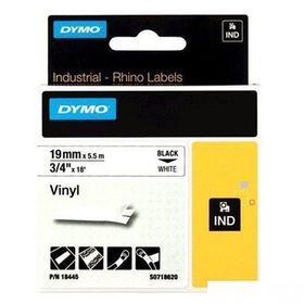 Dymo Rhinopro 18445 Beyaz-Siyah 19 mm 5.5 m Renkli Vinil Şerit
