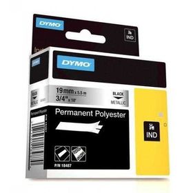 Dymo RhinoPro 18487 Gri-Siyah 19 mm 5.5 mt Sabit Polyester Şerit