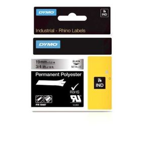 Dymo RhinoPro 18487 Gri-Siyah 19 mm 5.5 mt Sabit Polyester Şerit