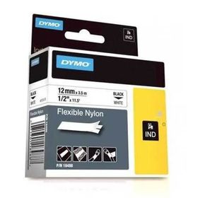 Dymo RhinoPro 18488 Beyaz-Siyah 12 mm 3.5 mt Naylon Şerit
