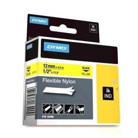 Dymo RhinoPro 18490 Sarı-Siyah 12mm x 3.5m Naylon Şerit