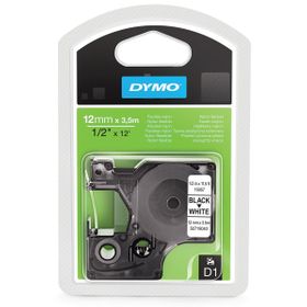 Dymo S0718040 16957 Yüksek Performans Esnek Naylon 12 mm x 3.5 mt Siyah Beyaz Etiket Bandı