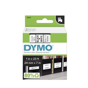 Dymo S0720930 Schriftbaender D1 24mmx7m Siyah-Beyaz Bant