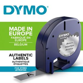 Dymo S0721730 LetraTag 12 mm x 4 mt Gri Metalik Şerit