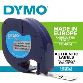 Dymo S0721730 LetraTag 12 mm x 4 mt Gri Metalik Şerit
