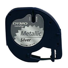 Dymo S0721730 LetraTag 12 mm x 4 mt Gri Metalik Şerit