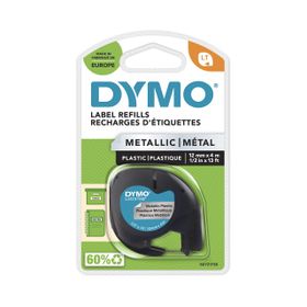 Dymo S0721730 LetraTag 12 mm x 4 mt Gri Metalik Şerit