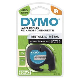 Dymo S0721730 LetraTag 12 mm x 4 mt Gri Metalik Şerit