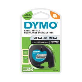 Dymo S0721730 LetraTag 12 mm x 4 mt Gri Metalik Şerit